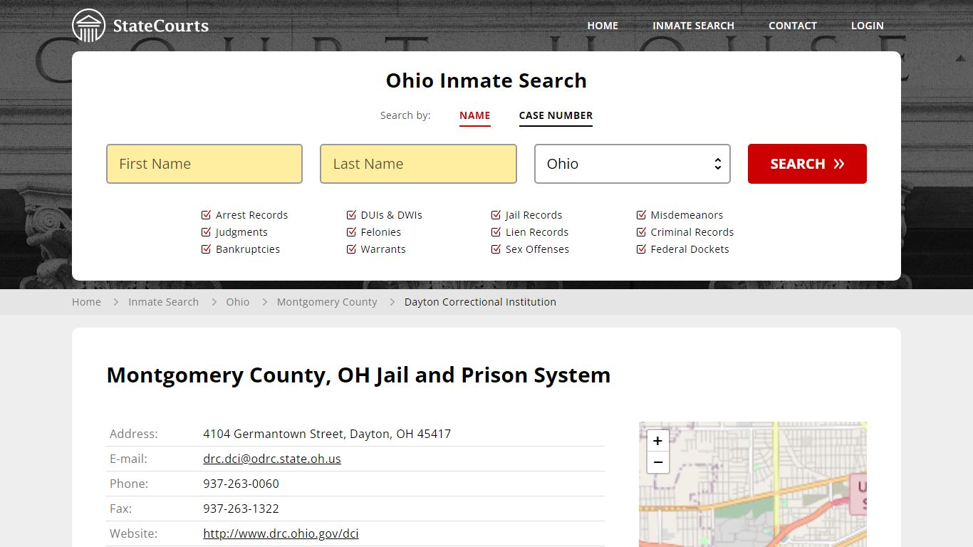Dayton Correctional Institution Inmate Records Search, Ohio - StateCourts